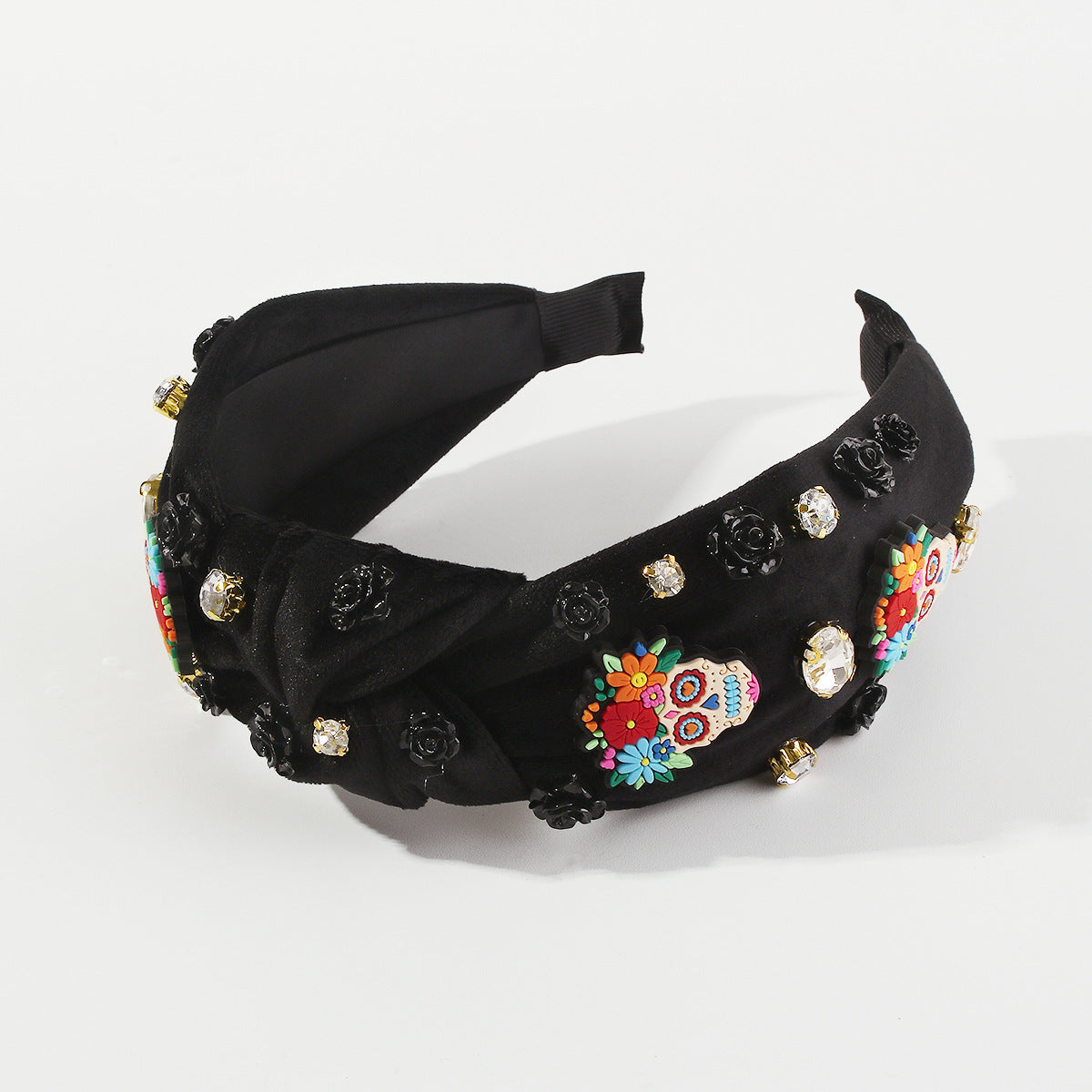 Wholesale Mexican Day of The Dead Cartoon Skull Fabric Hairbands